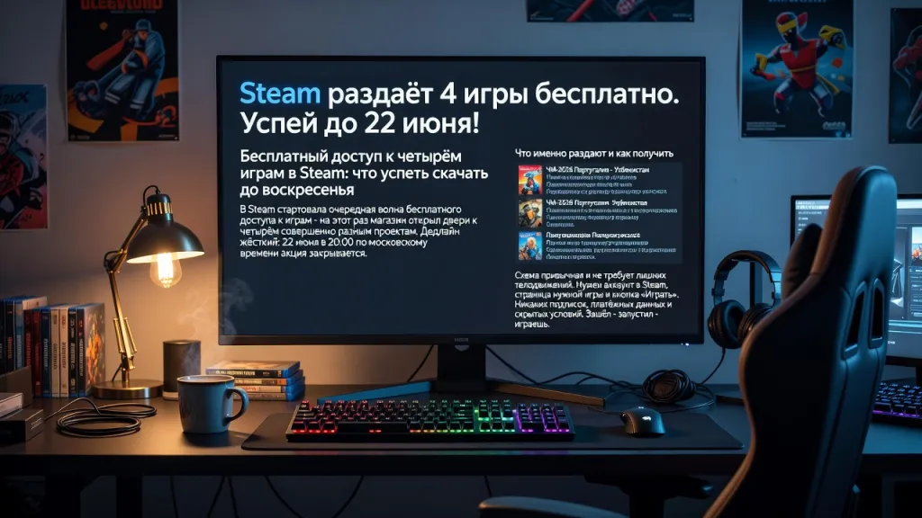 Steam раздаёт 4 игры бесплатно. Успей до 22 июня!